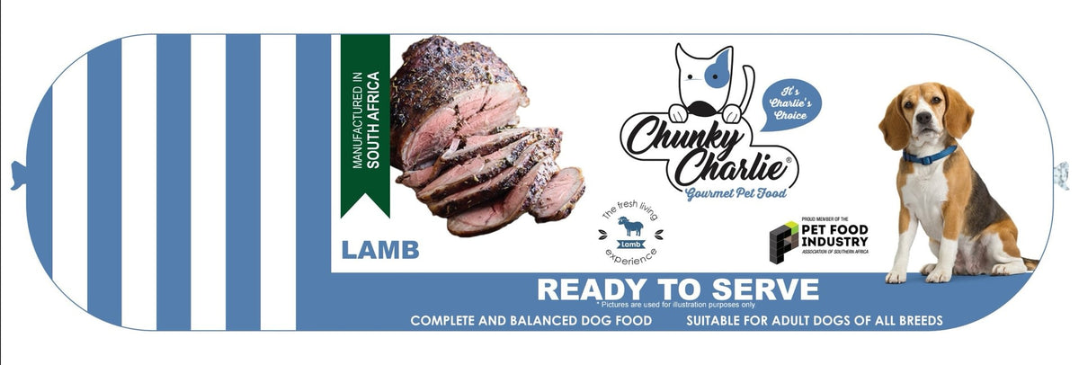 Chunky Charlie Dog food rolls 500g